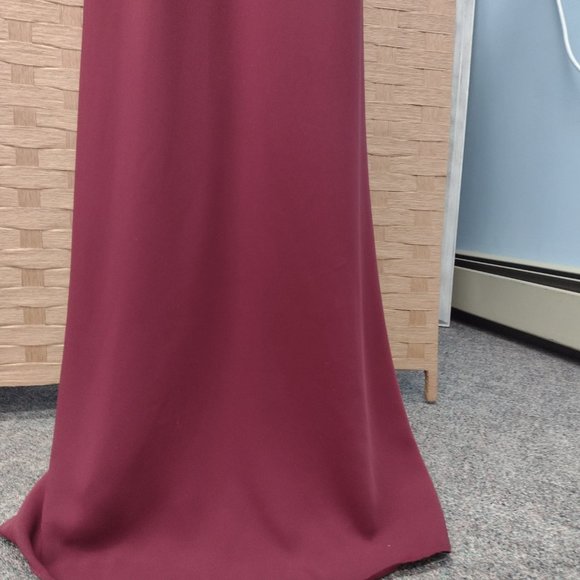 Bill Levkoff, Maroon Halter Formal Dress - Picture 4 of 5